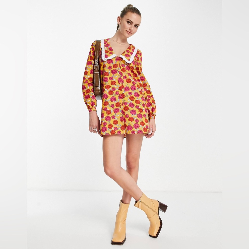 Chiara Collared Floral Print Shirt Dress